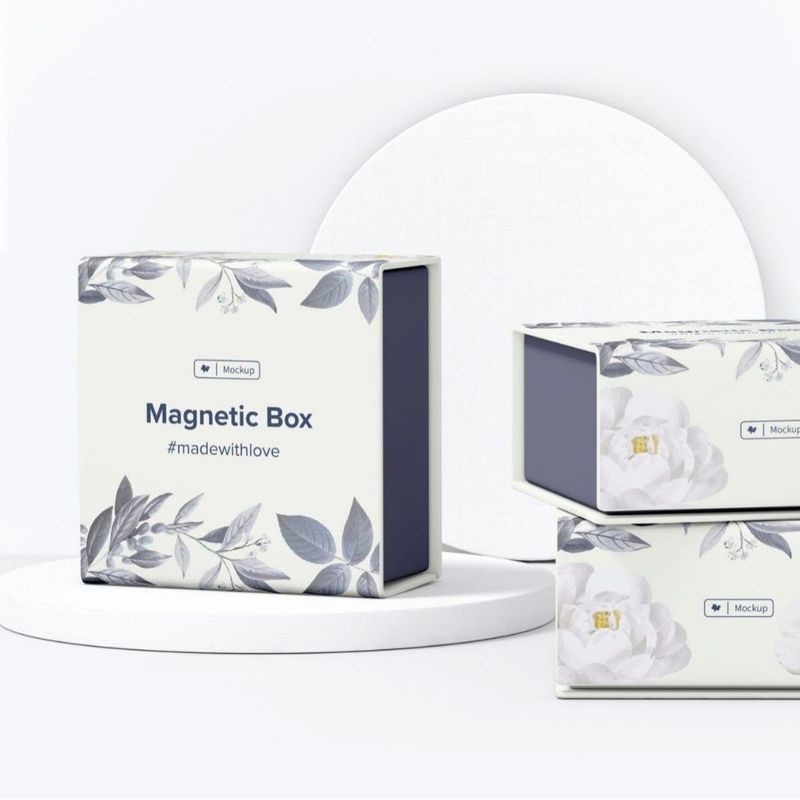 Caixa de presente magnética de dois lados estampagem a quente Jóias personalizadas Perfumes Caixa de presente Flip Top