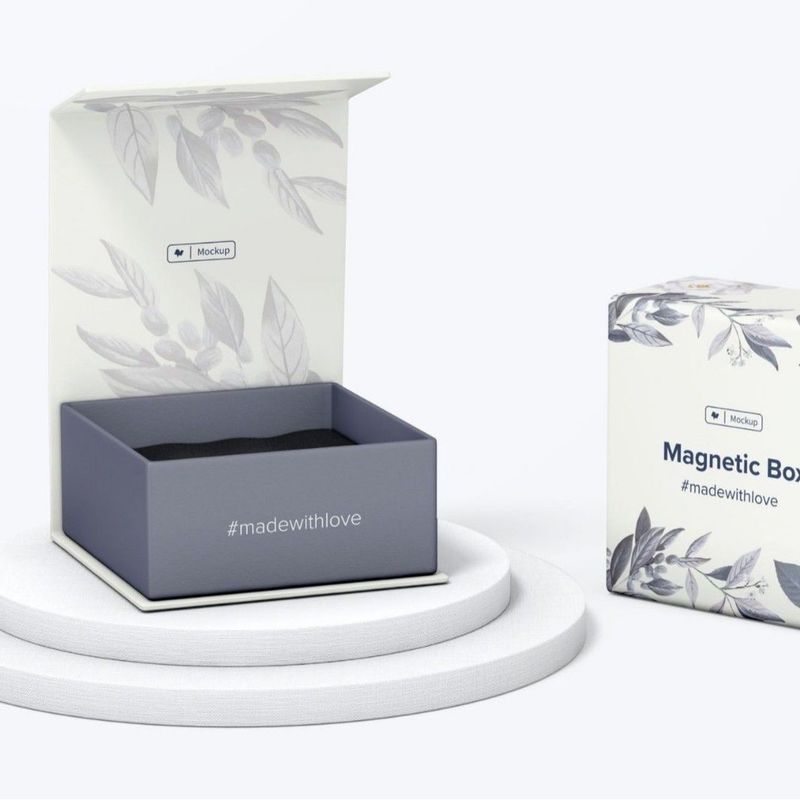 Caixa de presente magnética de dois lados estampagem a quente Jóias personalizadas Perfumes Caixa de presente Flip Top