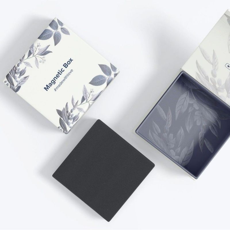 Caixa de presente magnética de dois lados estampagem a quente Jóias personalizadas Perfumes Caixa de presente Flip Top