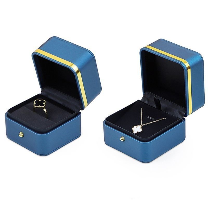 Caixa de embalagem de jóias de material PU para anéis, brincos, pulseiras e colares 0,300 kg