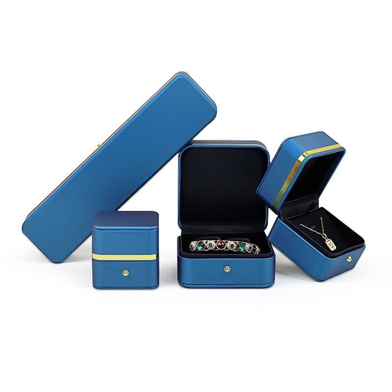 Caixa de embalagem de jóias de material PU para anéis, brincos, pulseiras e colares 0,300 kg