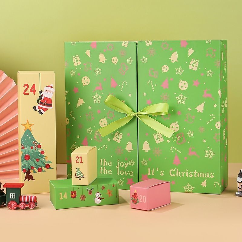 Caixas de embalagem de produtos personalizadas portas abertas caixas de presente de cartão magnético Xmas