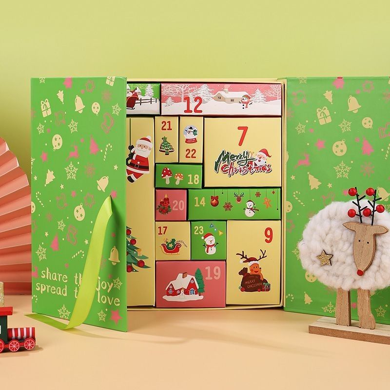 Caixas de embalagem de produtos personalizadas portas abertas caixas de presente de cartão magnético Xmas