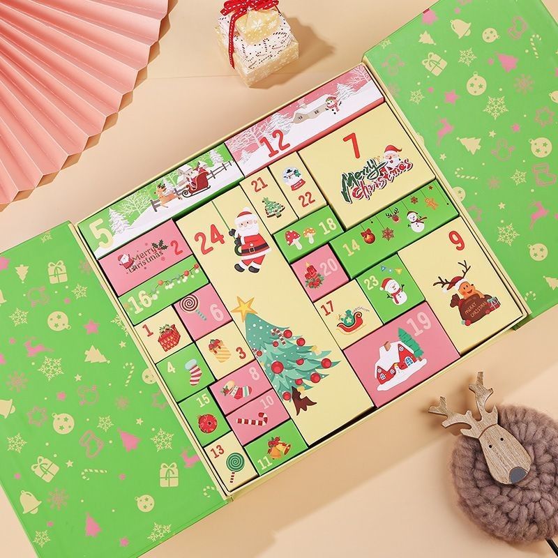Caixas de embalagem de produtos personalizadas portas abertas caixas de presente de cartão magnético Xmas
