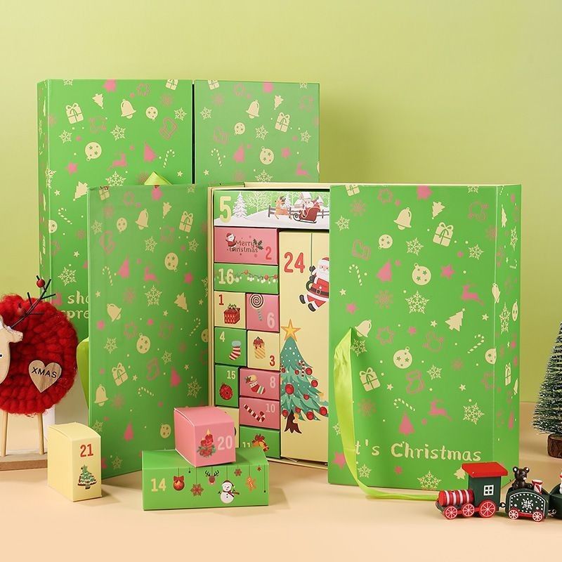 Caixas de embalagem de produtos personalizadas portas abertas caixas de presente de cartão magnético Xmas