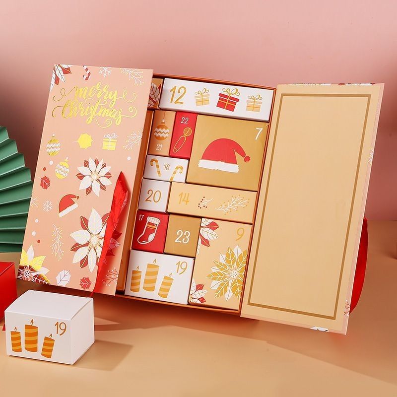 Caixas de embalagem de produtos personalizadas portas abertas caixas de presente de cartão magnético Xmas
