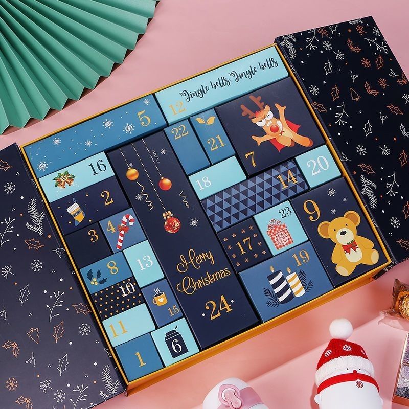 Caixas de embalagem de produtos personalizadas portas abertas caixas de presente de cartão magnético Xmas