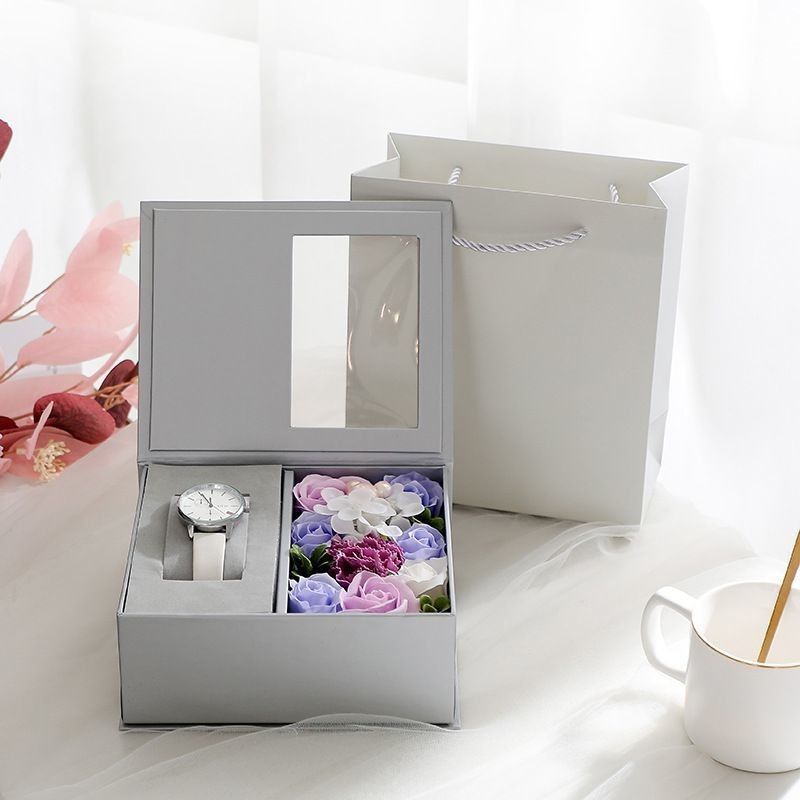 Caixa de presente de flores de cartão preto de luxo de Dia dos Namorados 1,0 - 3,0 mm de espessura