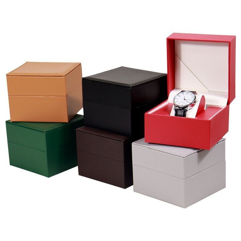 Caixas de exibição de presentes de couro PU de cartão de marfim Eco-friendly For Ring Jewelry Watch Wallet