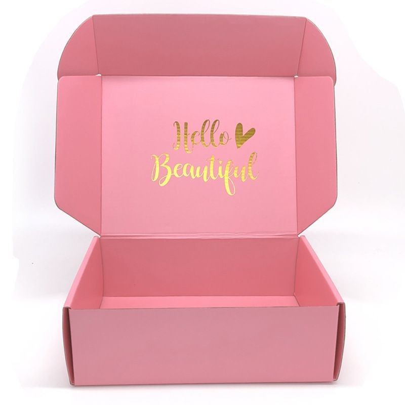 Roupas cor-de-rosa personalizadas Jóias Cosméticos Maquiagem Alimentos Eletrônicos Plexáveis Cartão corrugado Caixa de correio