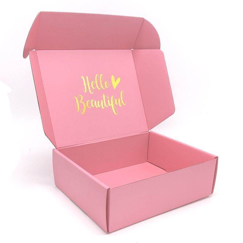 Roupas cor-de-rosa personalizadas Jóias Cosméticos Maquiagem Alimentos Eletrônicos Plexáveis Cartão corrugado Caixa de correio