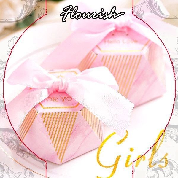 Caixa de presente personalizada de papel de arte rosa estampado a quente Bowknot Tipo Caixas de presente de doces