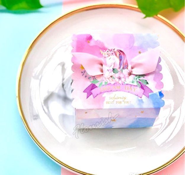 Caixa de presente personalizada de papel de arte rosa estampado a quente Bowknot Tipo Caixas de presente de doces