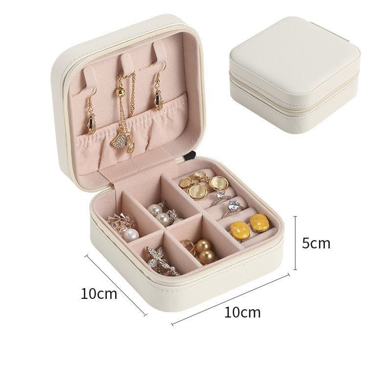 Quadrado Jewelry Set Gift Box Mini Box para Mulheres Meninas Moda Solid Luxury Portátil PU Couro PVC Cartão