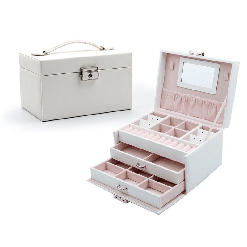 Medium PU Leather Flannel Packaging Caixa de presente para Anel Brinco Pendente Colar Pulseira Relógio Relógio Cigarro Perfume Jóias