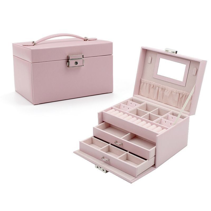 Medium PU Leather Flannel Packaging Caixa de presente para Anel Brinco Pendente Colar Pulseira Relógio Relógio Cigarro Perfume Jóias