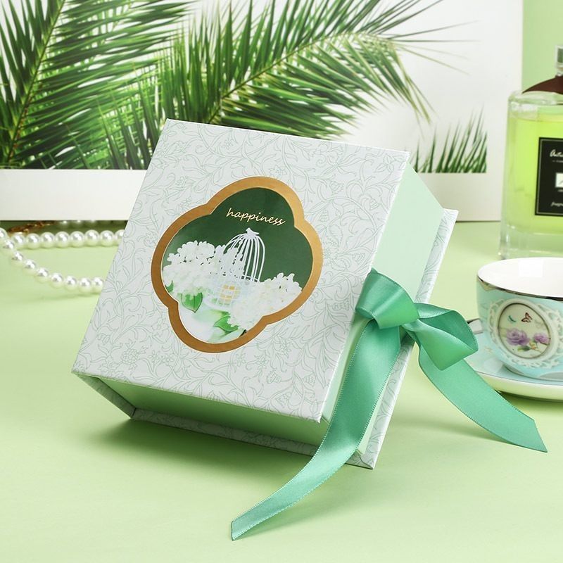 Tipo de livro Caixa-presente de papel de embalagem magnética com fita de logotipo personalizado impresso