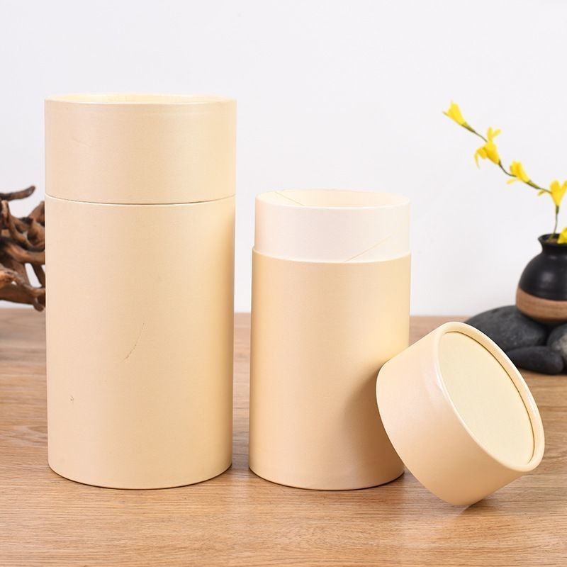 Caixa de papel cilíndrico rígido para chá, café, doces, flores, cartão, embalagem de presente