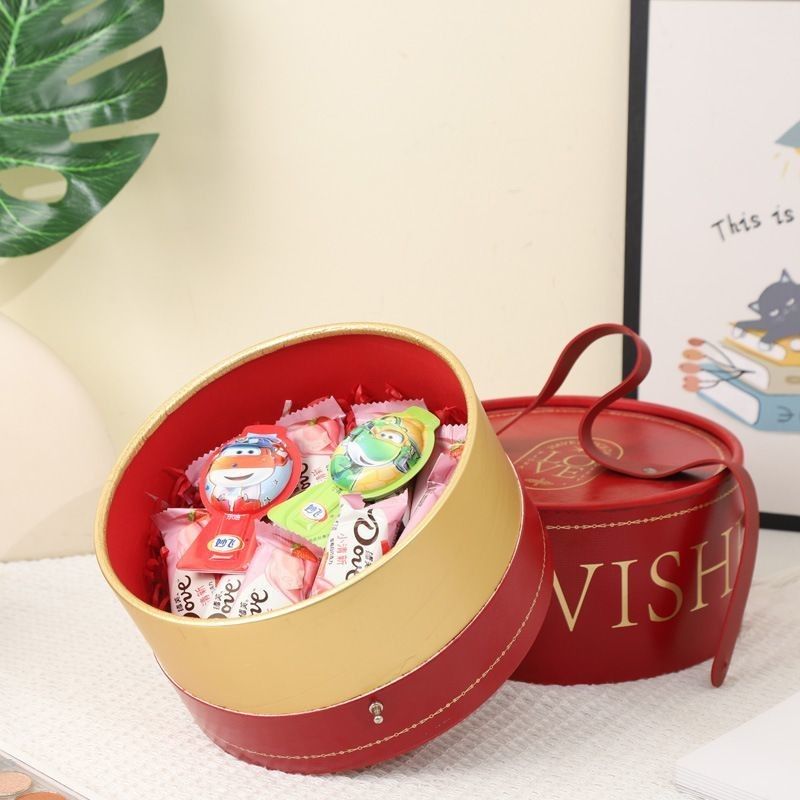 Embalagem de caixa de presente de cilindro redondo personalizado para armazenamento de alimentos doces chocolate vinho jóias