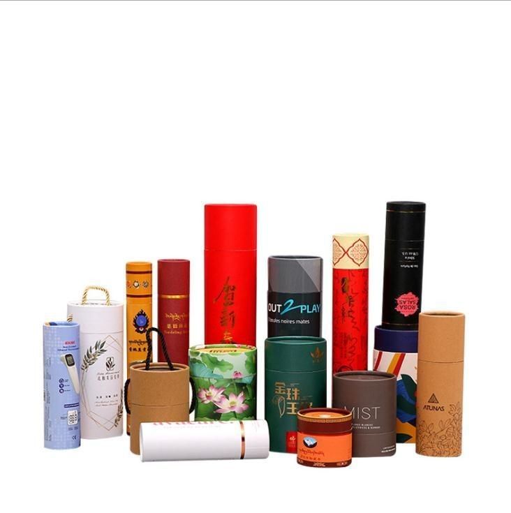 Embalagem de latas redondas de papel para velas de perfumes cosméticos Caixa de embalagem de tubos de papel de jóias