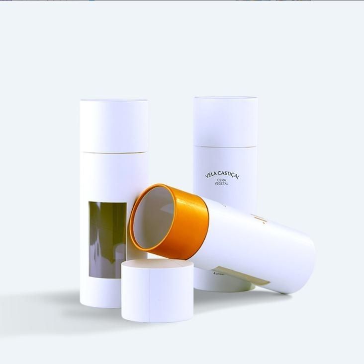Embalagem de latas redondas de papel para velas de perfumes cosméticos Caixa de embalagem de tubos de papel de jóias