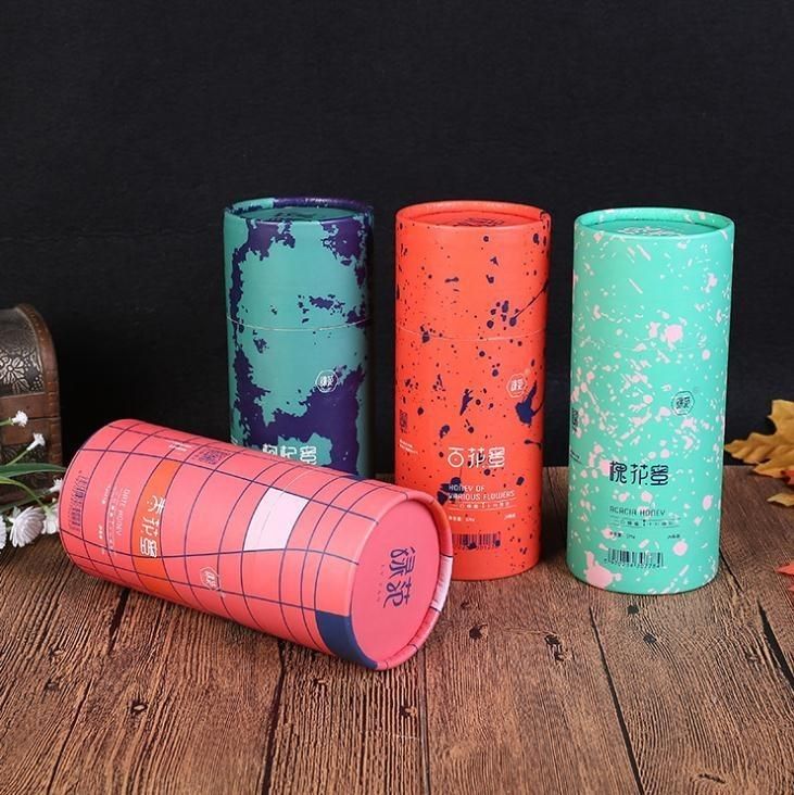 Embalagem de latas redondas de papel para velas de perfumes cosméticos Caixa de embalagem de tubos de papel de jóias
