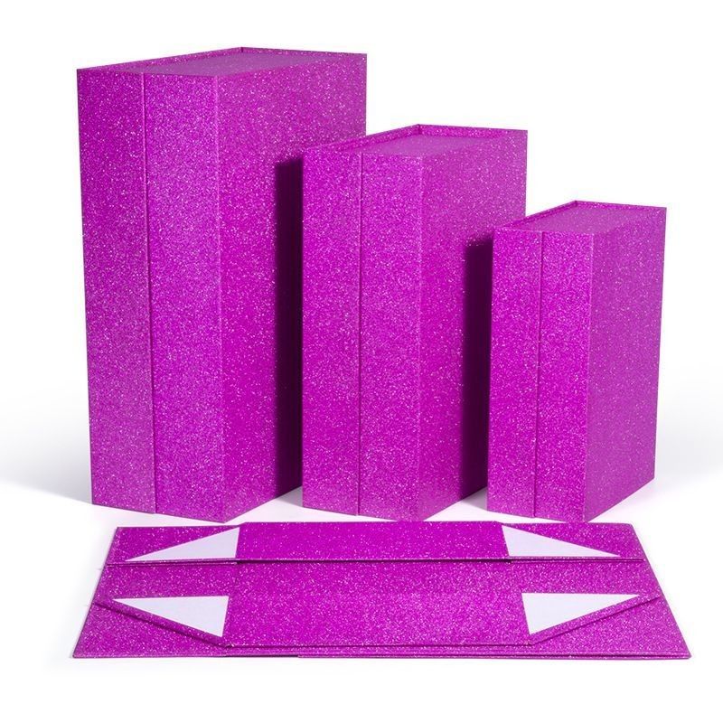 Caixa de presente dobrável de luxo Caixa de embalagem de cartão de papel para extensões de peruca de cabelo humano