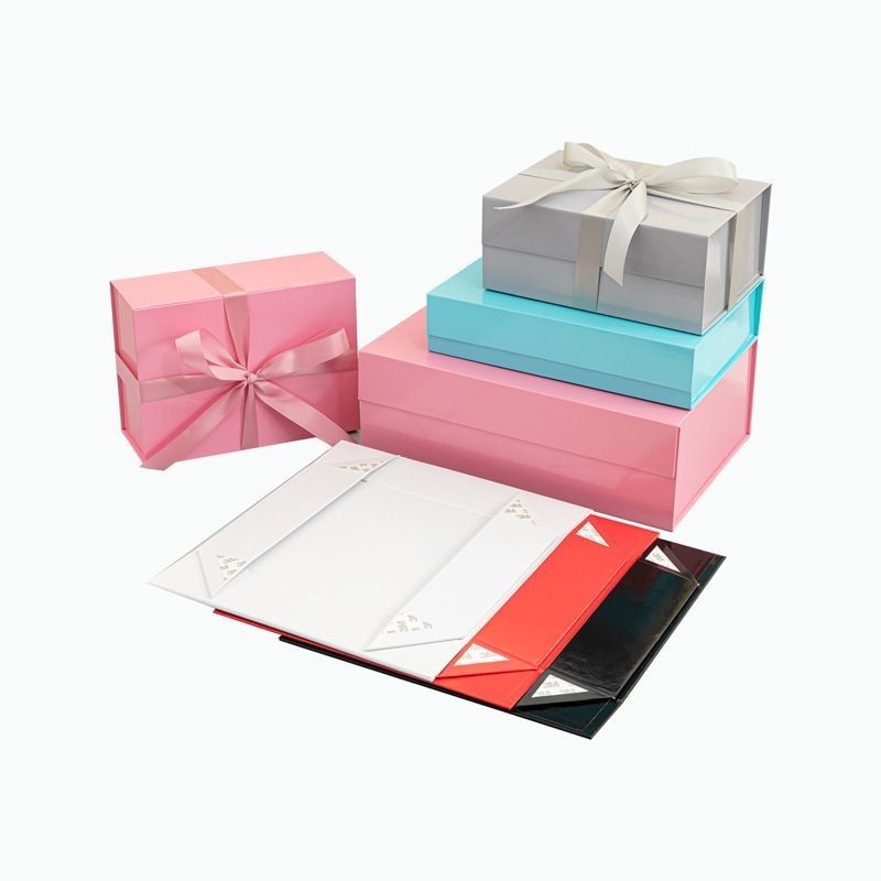 Decoração de Natal Caixa de presente dobrável de papel Joalharia cosmética Caixas de cartão dobráveis