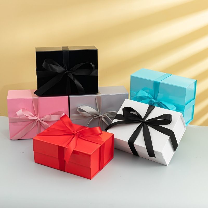 Decoração de Natal Caixa de presente dobrável de papel Joalharia cosmética Caixas de cartão dobráveis