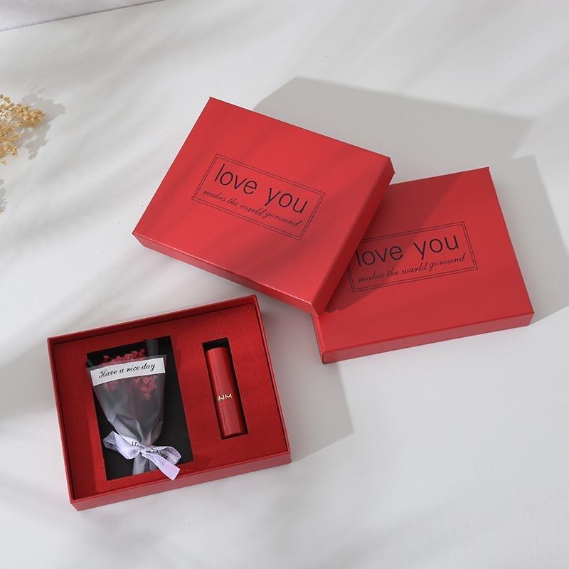 Caixa de presente de perfume de batom retangular personalizado para favores de casamento personalizados