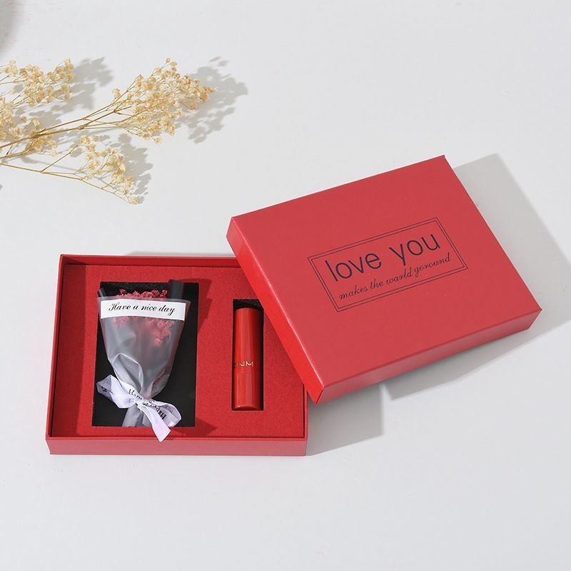 Caixa de presente de perfume de batom retangular personalizado para favores de casamento personalizados