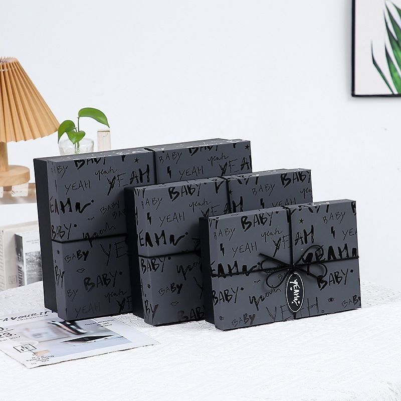 Embalagem de presente em preto Caixas de jóias de papel para colarinho Bracelete de anel de relógio Eco-friendly