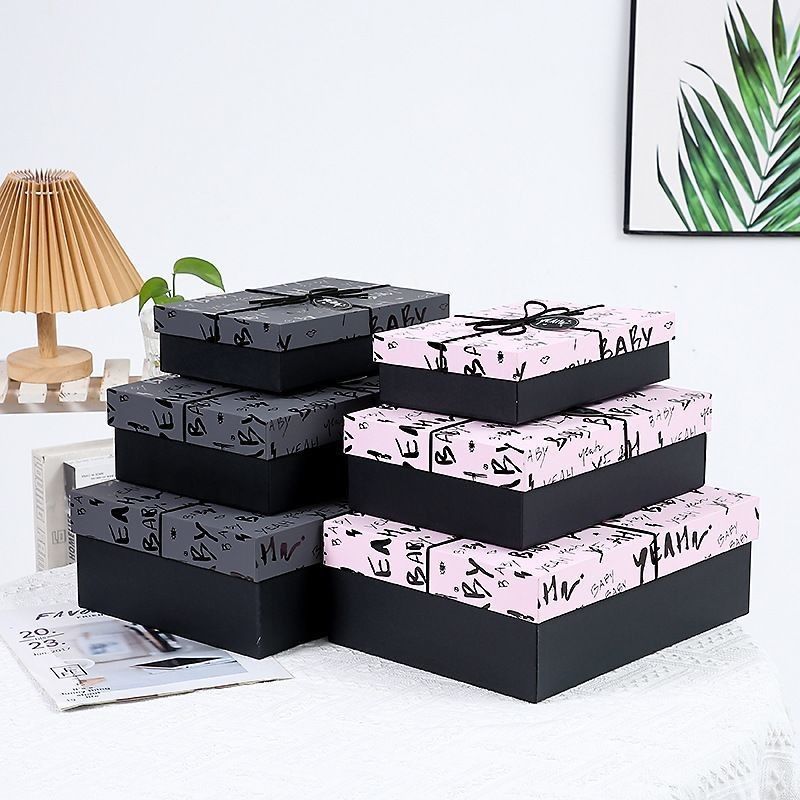 Embalagem de presente em preto Caixas de jóias de papel para colarinho Bracelete de anel de relógio Eco-friendly