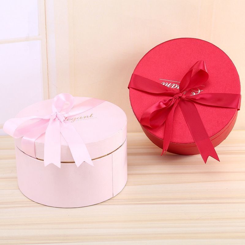 Decoração de Natal Latas de papel reciclado Embalagem Caixa de presente Caixas redondas de papelão