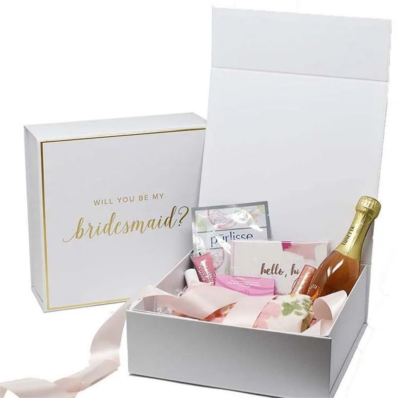 Caixa de presente de cartão branco de fecho magnético personalizado para o Dia da Mãe Dia dos Namorados