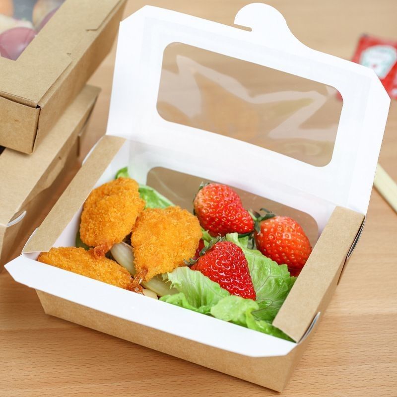 Caixa de presente personalizada de papel de cartão branco Caixa de embalagem de fast food para lanches de restaurante