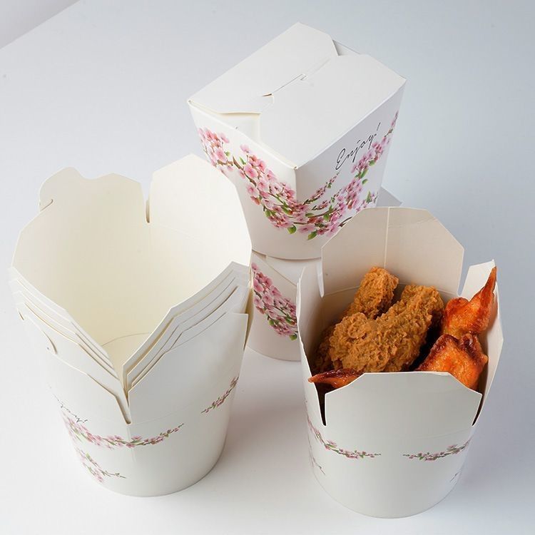 Caixa de presente personalizada de papel de cartão branco Caixa de embalagem de fast food para lanches de restaurante